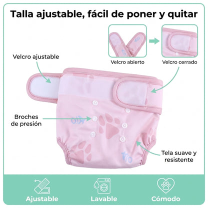 Pañal para perros Reusable y Lavable